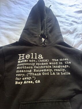 Black "Hella" Graphic Hoodie